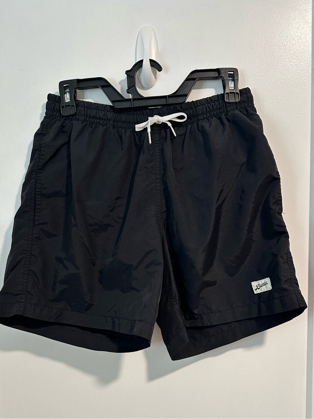 Men's Black Swim Trunks with Drawstring